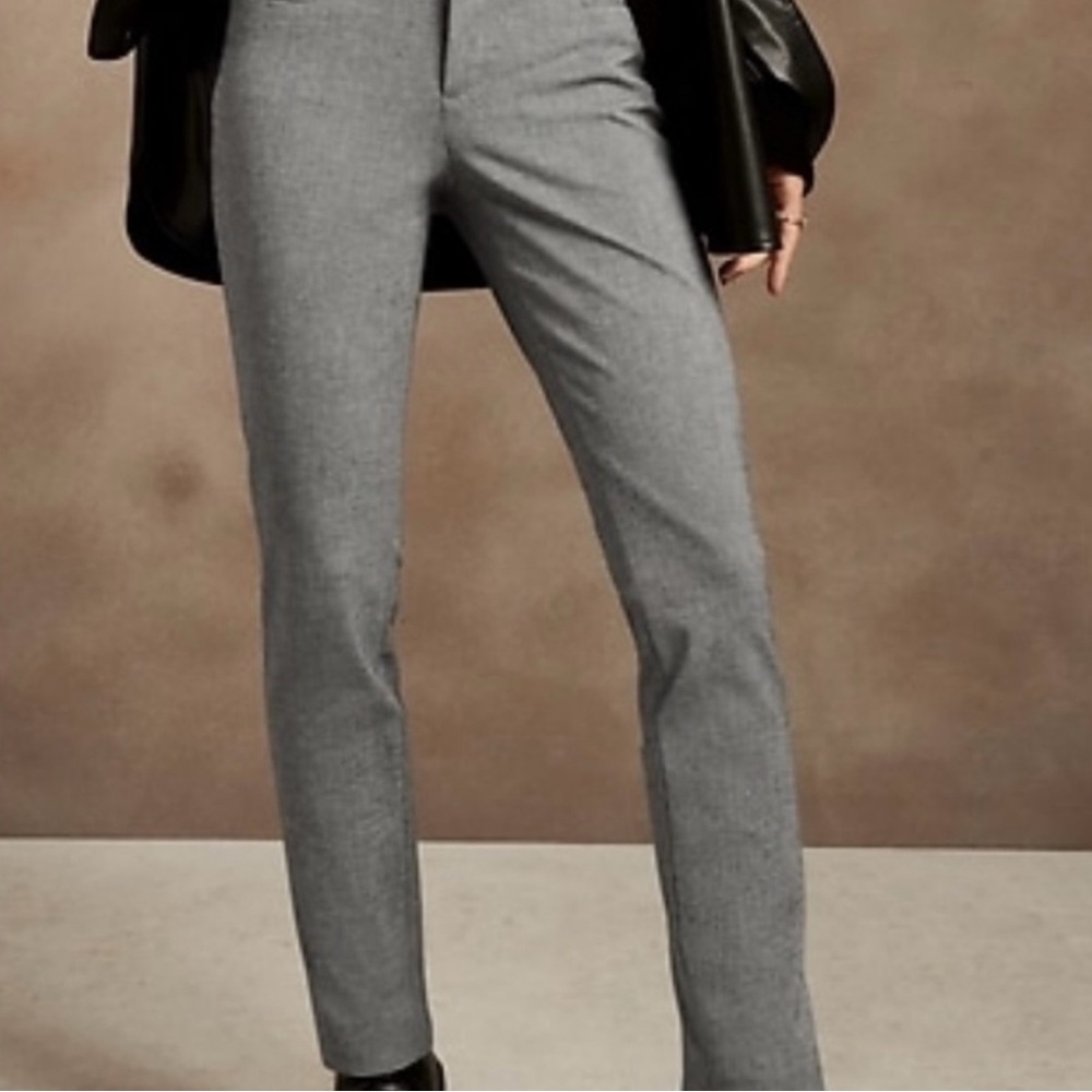 Banana Republic Women's Sloan Curvy Gray Straight Leg Pants